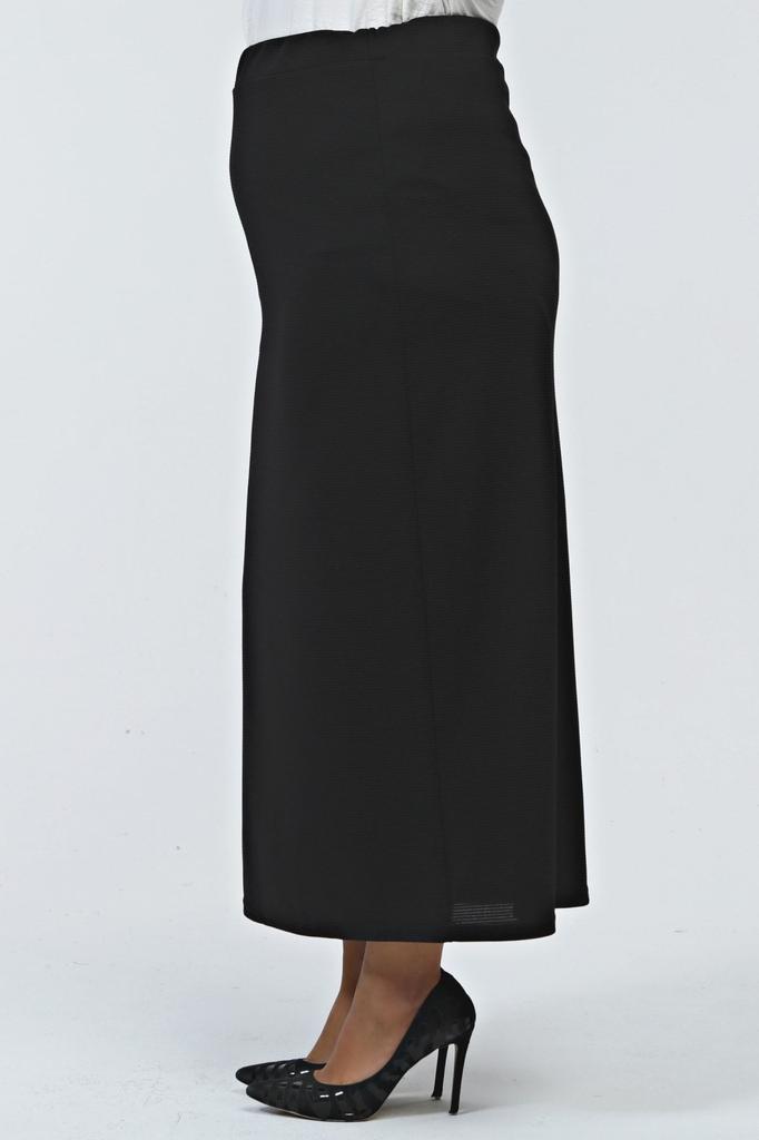 Stil Femei Fusta Marime Mari Talie Elastica Fusta Marime Plus Captusita Tesatura Tricotata Otel Negru