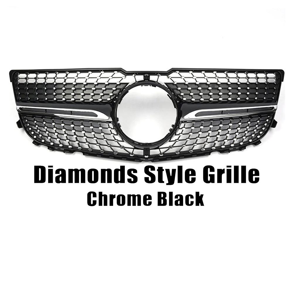 XVIP GTR Style Kühlergrill für Mercedes Benz GLK-Klasse X204 2013-2015 GLK250 GLK300 GLK350 Schwarze Diamanten Style Rennsportgrills