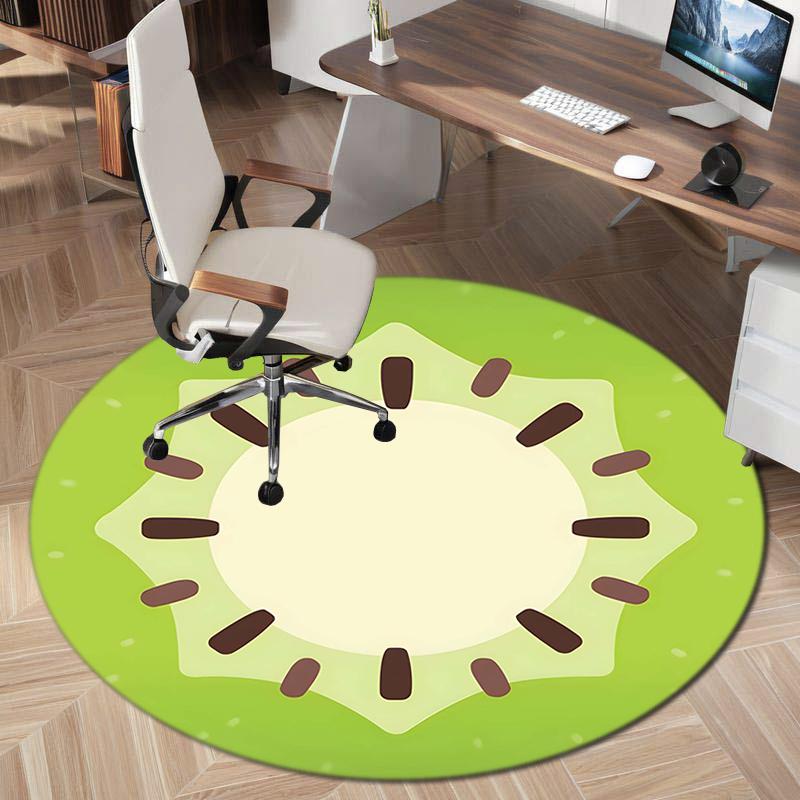 1Pc food theme Printed circular carpet, home door mat, outdoor travel protection carpet A5