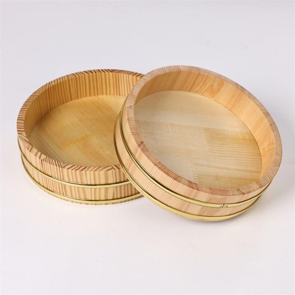 Rustic Wood Box Reusable Japanese Steamer Barrel Rice Sushi Bowl Bucket Tub Food Storage