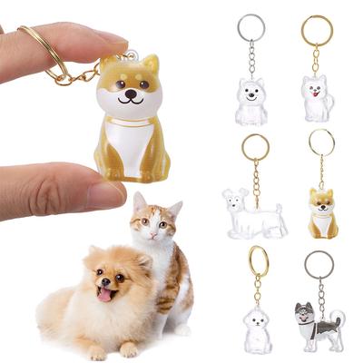 Transparante Hondenharen Verzameling Hanger Bichon Husky Corgi Cadeaus Hondenharen Opslag Capsule Draagbare Huisdier Haren Bal Opslag Hanger