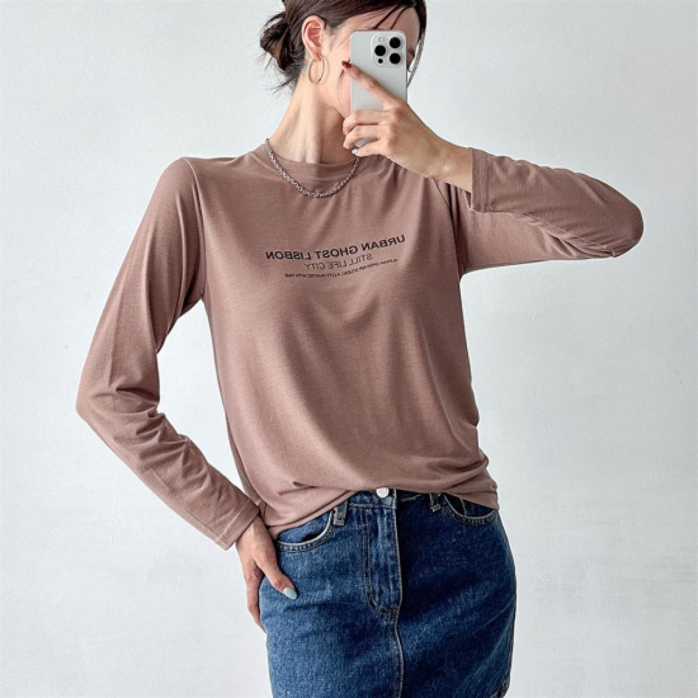 New Arrivals Open Run Women Span Long Sleeve T shirT Round Daily Look leTTering