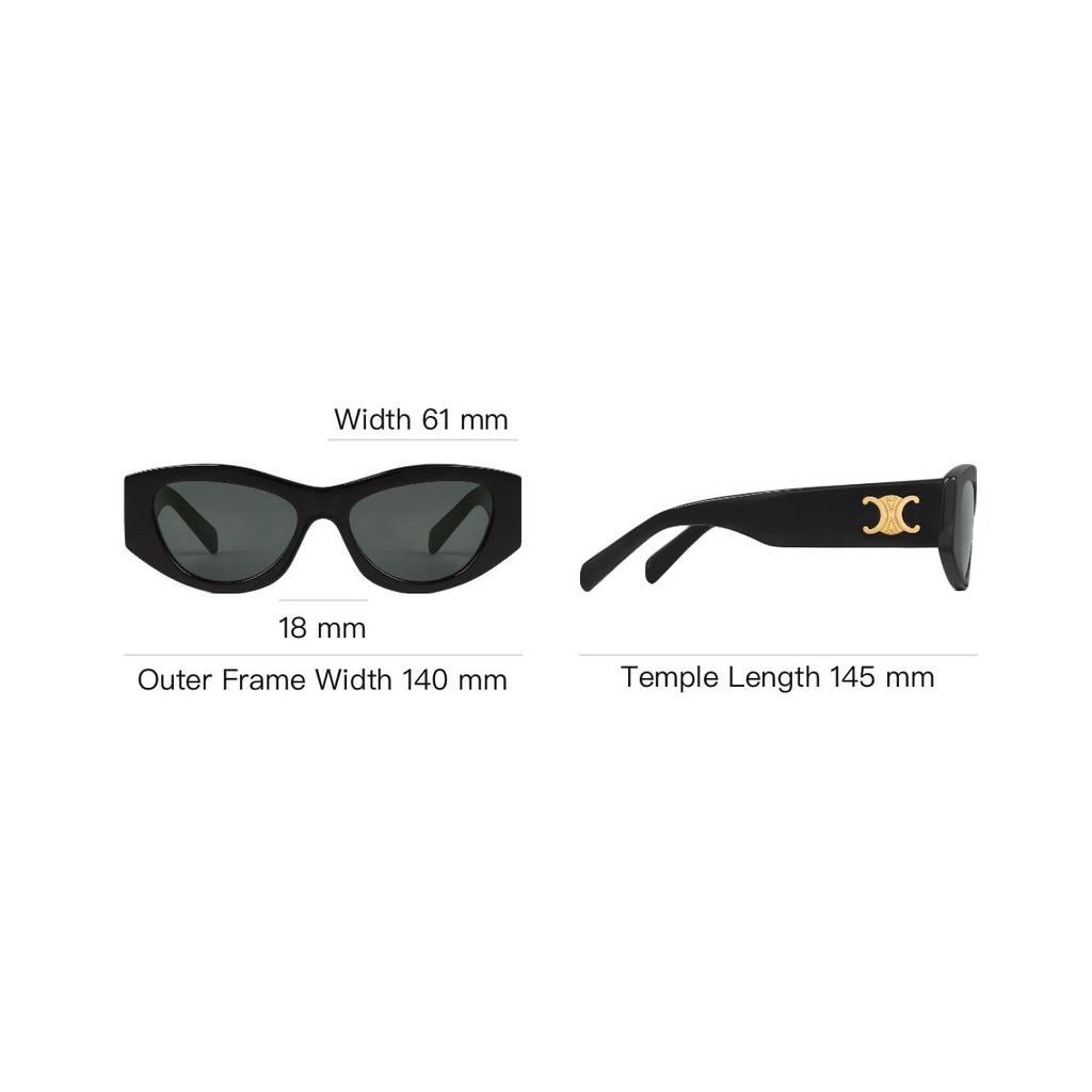 Celine Logo Cat Eye Sonnenbrille Unisex Sonnenbrille Schwarz 4S308CPLB-38NO
