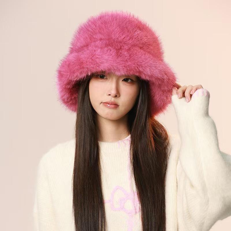 Plush Fisherman Hat Women s Autumn and Winter New Style M(56-58cm)