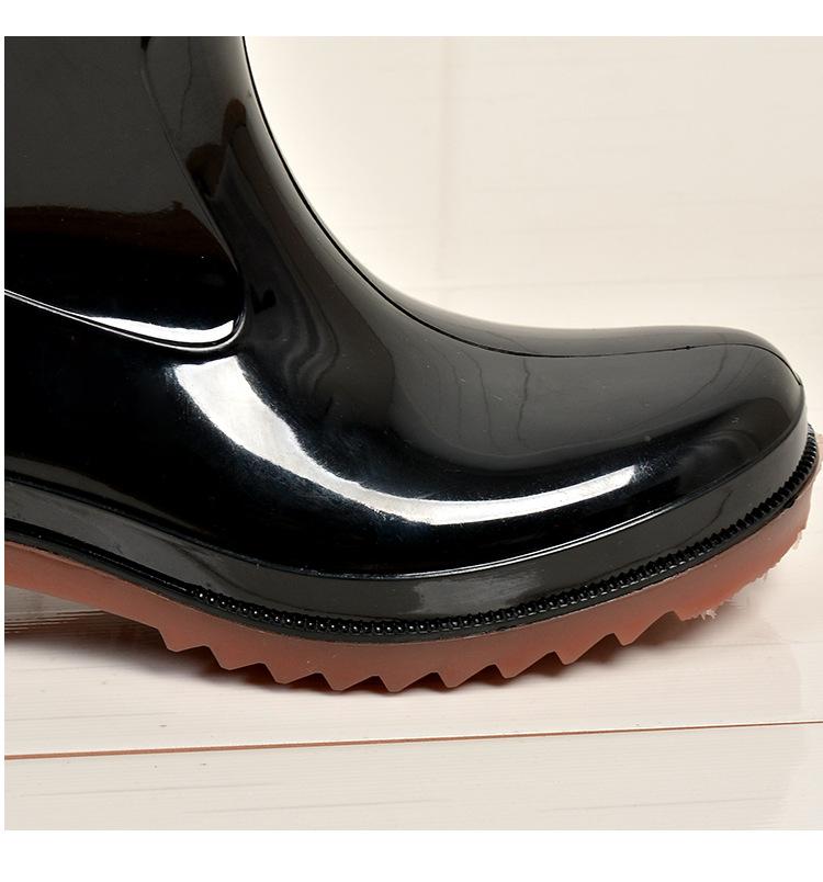 Men's Mid-Tube Rain Boots, Non-Slip Waterproof Construction Site Labor Protection Rubber Water Shoes