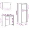 3 Piece Bathroom Furniture Set Rustic Wood Look Engineered Wood