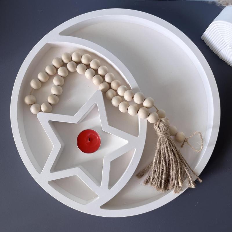 Round Tray Molds Star and Moon Silicone Mould Epoxy Resin Molds Jewelry Tray Molds Castings Molds Storage Tray Molds
