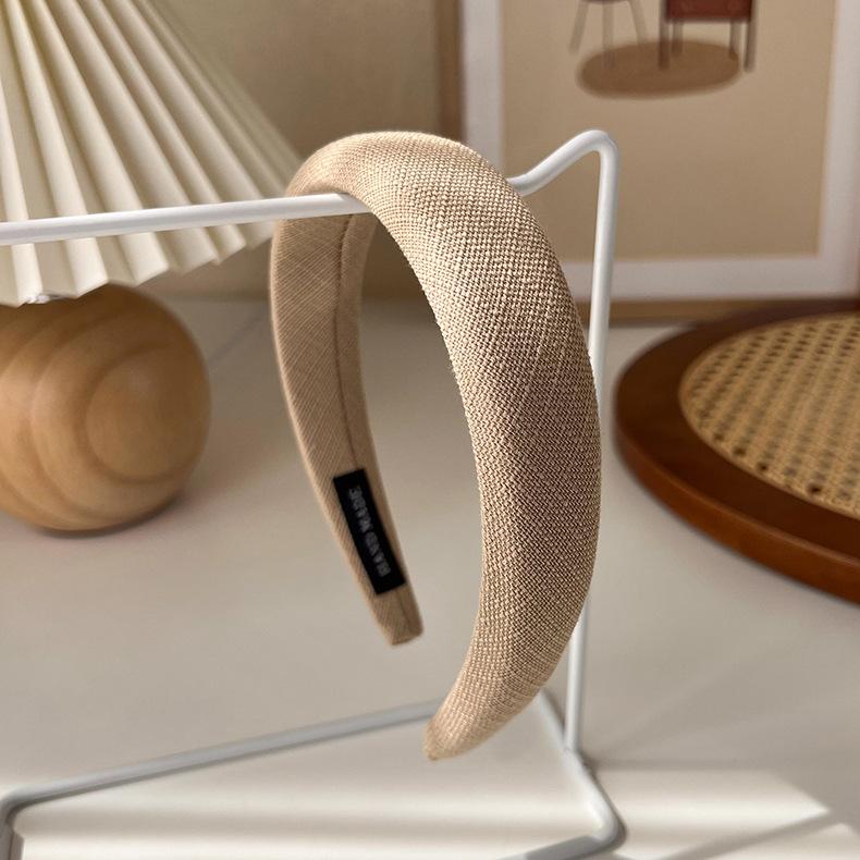 Autumn/Winter Fashion Brown Color Headbands Sponge Wide Crystal Hair Bands for Woman Temperament Hair Hoop Hair Accessories