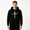 Men's 3 Nails Cross Christian Printed Hoodie Casual Long Sleeve Pullover Hooded Sweatshirt Streetwear Tops For Adult Men Daily Wear
