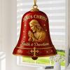 1/2/3Pcs Jesus Pray Commemorative Bell Ornament Christmas Tree Hanging Jesus Christ Faith Devotion Bell Decoration Holiday Party Pendant