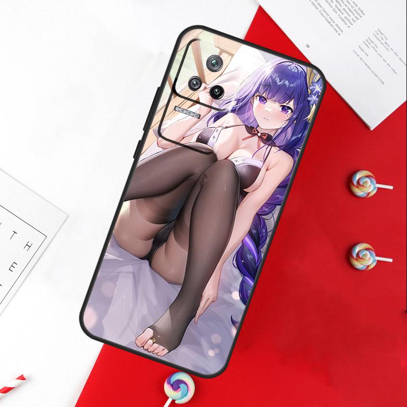 Genshin Raiden Shogun Sexy Cover For Xiaomi 13T 11T 12T 14T Pro 13 14 15 Ultra POCO X7 Pro X3 X5 X6 F5 F6 M6 Pro Case