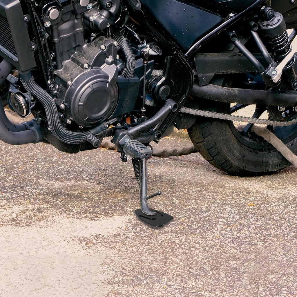 F FIERCE CYCLE Motorcycle Kickstand Pad Support Plate Pad Side Stand Extension Pad 4.5 X 4.3 Cm 2pcs Black
