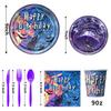 Theme Birthday Party Decoration Set, First Birthday Party Atmosphere Props, Paper Plate Pull Flag Hanging Decoration Tableware Decoration