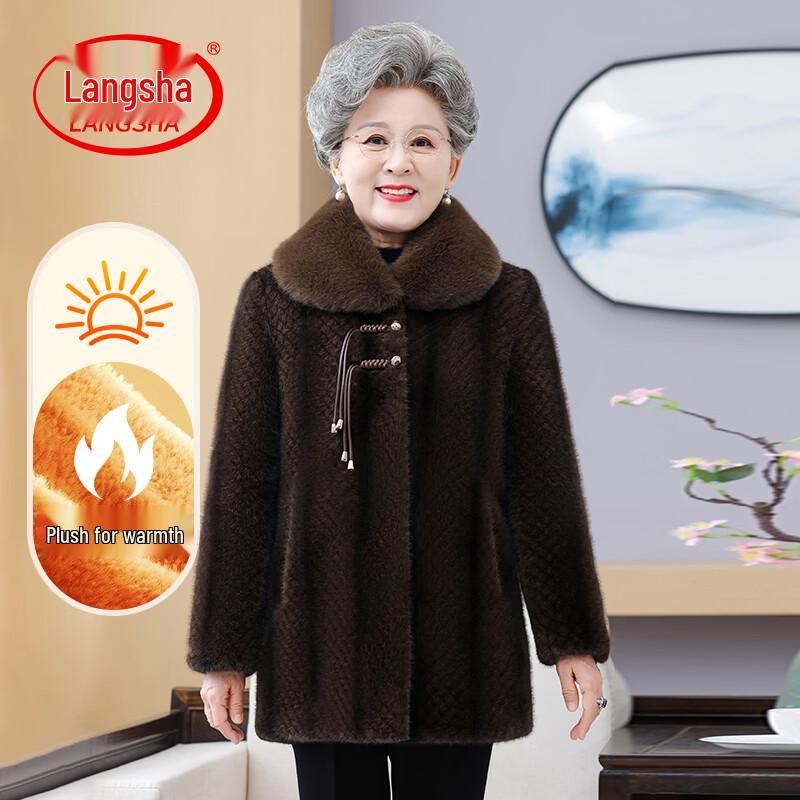 LangSha Women s Faux Mink Velvet Thickened Winter Coat 3XL