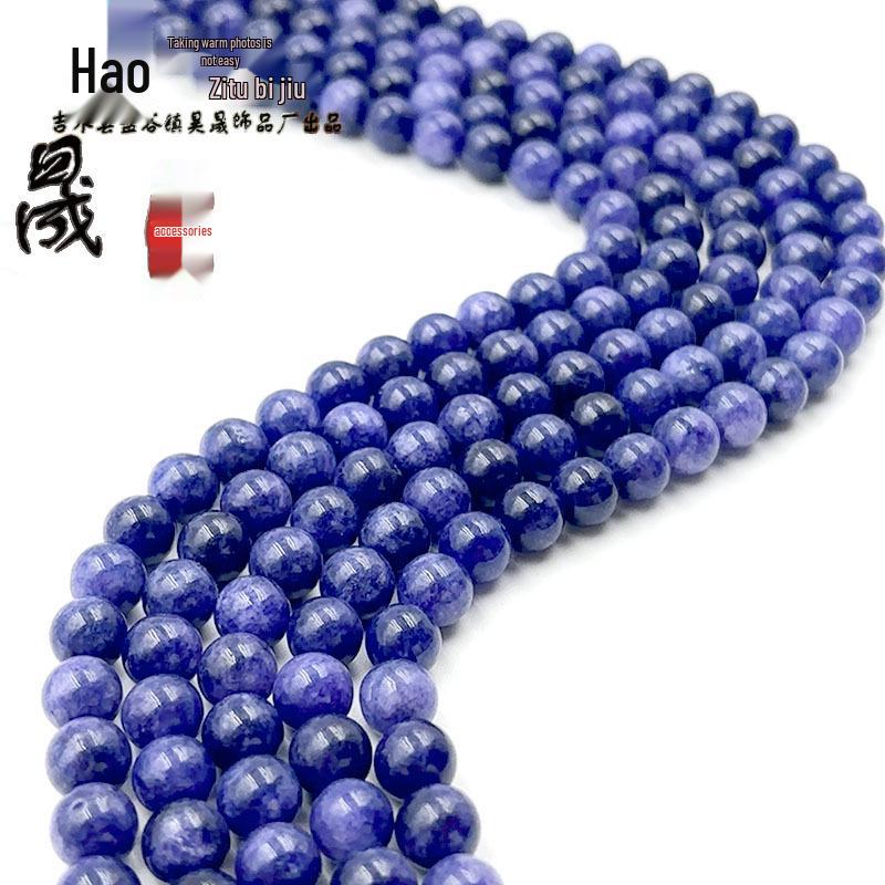6mm-10mm Blue Vein Sodalite Round Bead Bracelet, Semi-finished DIY Handmade Materials for Stringing.