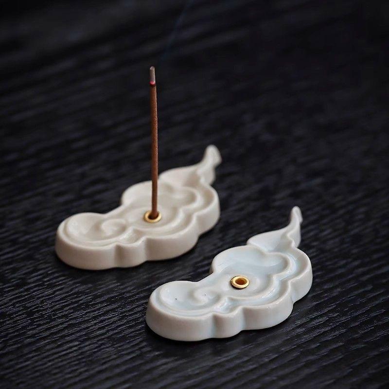 Ceramic Incense Stick Holder Chinese Style Incense Burner Censer Base Ornaments Yoga Office Home Decoration