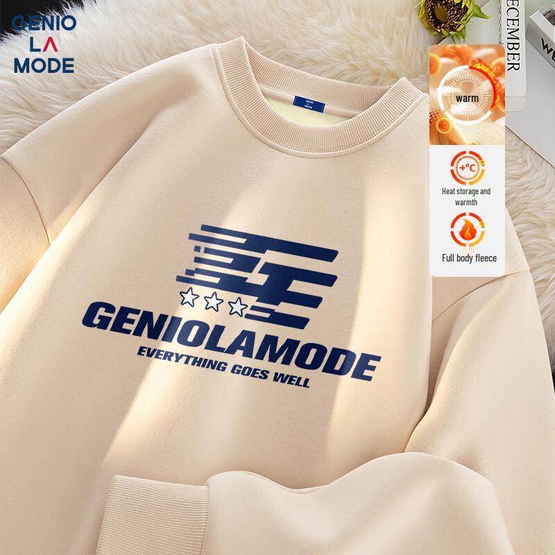 GENIOLAMODE Men's Fleece Lined Crew Neck Sweatshirt