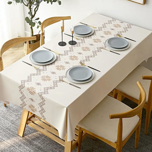 Hopeholic Vinyl Tablecloth, Stylish Table Cover, Water-Repellent PVC, Rectangular, Stain-Resistant, Waterproof, Oil-Resistant, Nordic Style, Durable,
