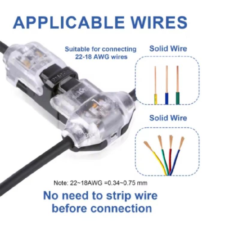 10Pcs T Tap Wire Connectors Disconnection Terminals Low Voltages Connectors Terminal Push Lever Quick Wire Connectors