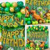 113pcs Dinosaur Birthday Party Decoration Balloons Arch Garland Kit Happy Birthday Balloons Foil Curtains Dino Themed Party Favor