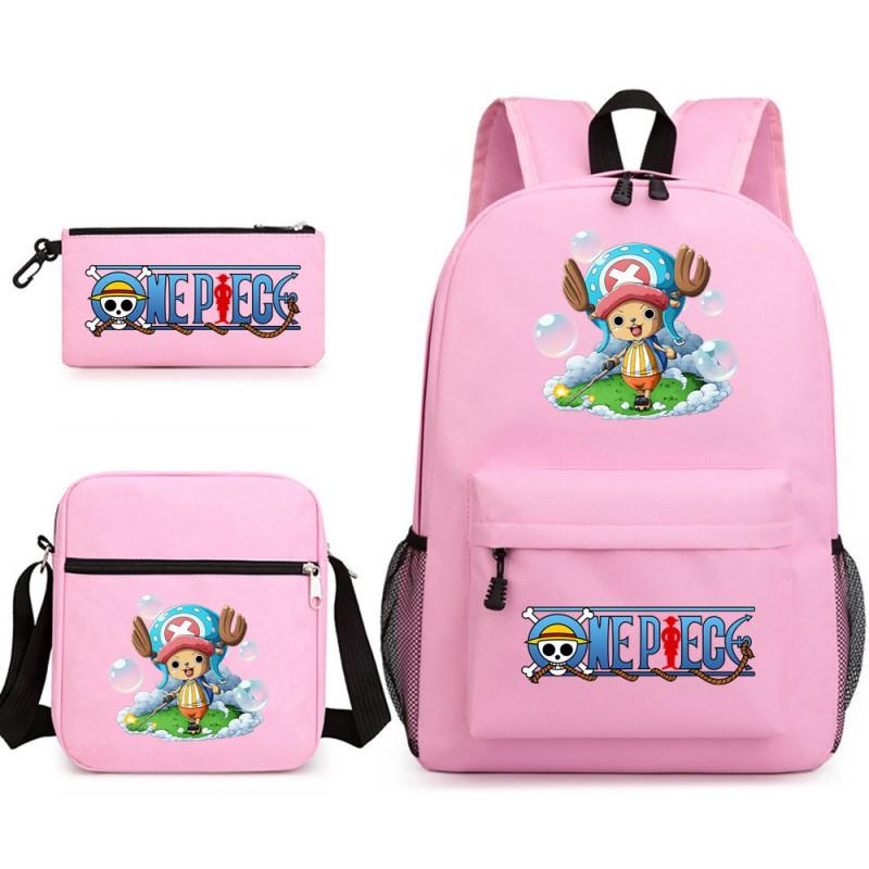 One Piece Anime Backpack Kids School Use Large Capacity Oxford Fabric Dual Shoulder Bag With Padded Straps