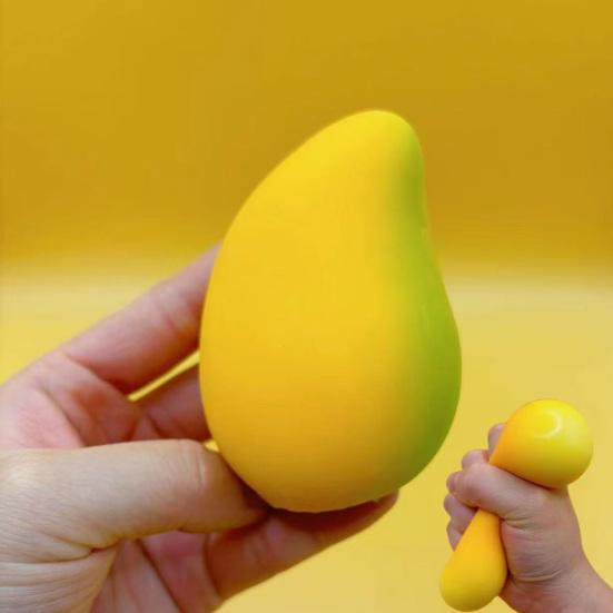 Fake Mango Stress Relief Toy Soft Realistic Fruit Squeeze Fidget Toy Home Office Worker Anxiety Reduction Stress Ball