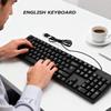 104 Keys Wired Keyboard 1.5m Cable USB Keyboard Stable English Keyboard  Home