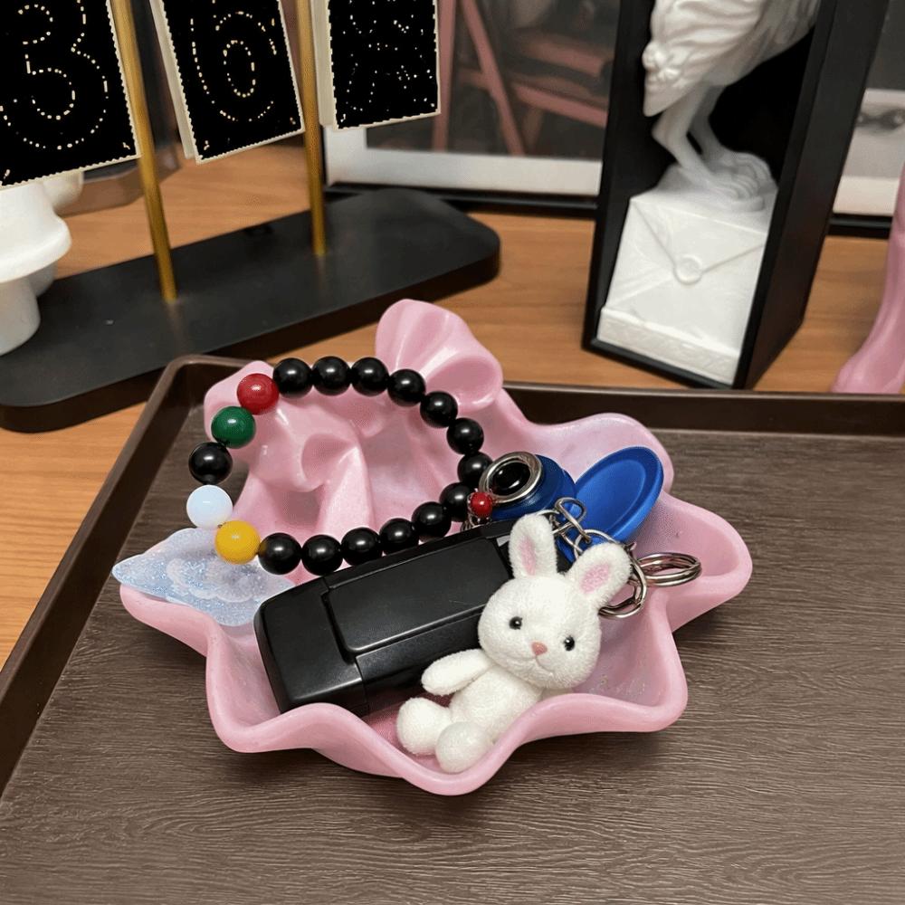 

3D Bow-Shaped Storage Tray Plastic Multifunctional Desktop Storage Rack Jewelry Dish for Ring Earrings Living Room Bedroom Decor