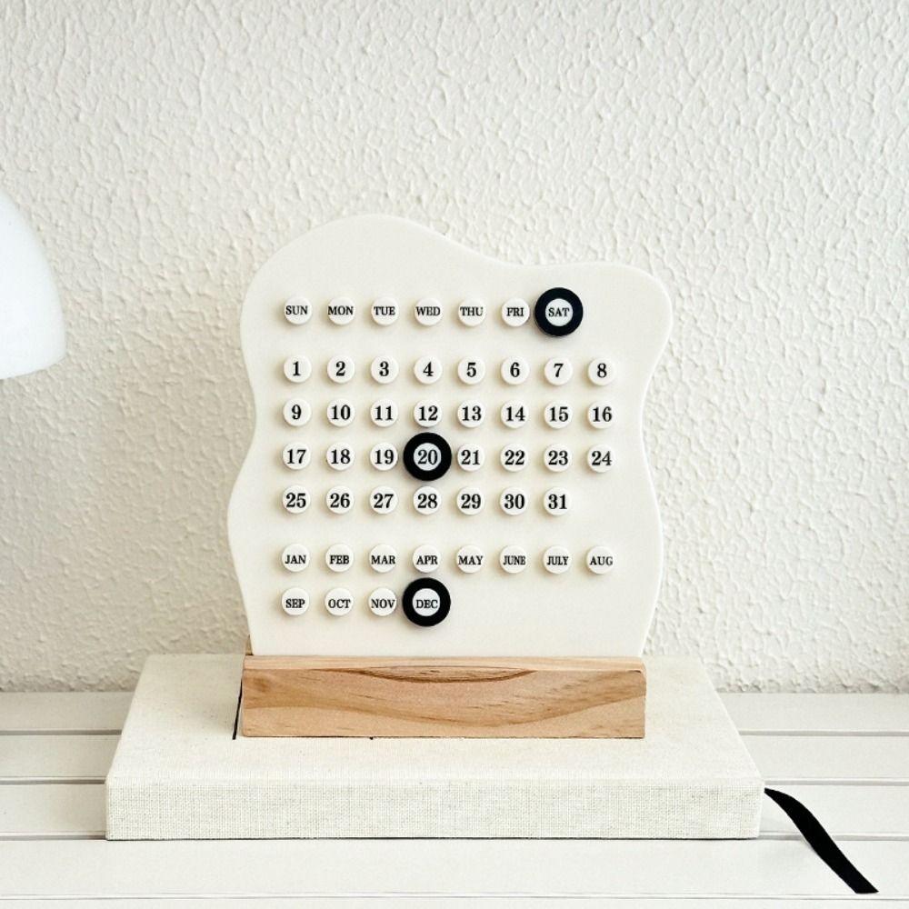 DIY Wood Perpetual Calendar Cute Calendar Ornaments Fashion Montessori Calendar  Home Office Desk