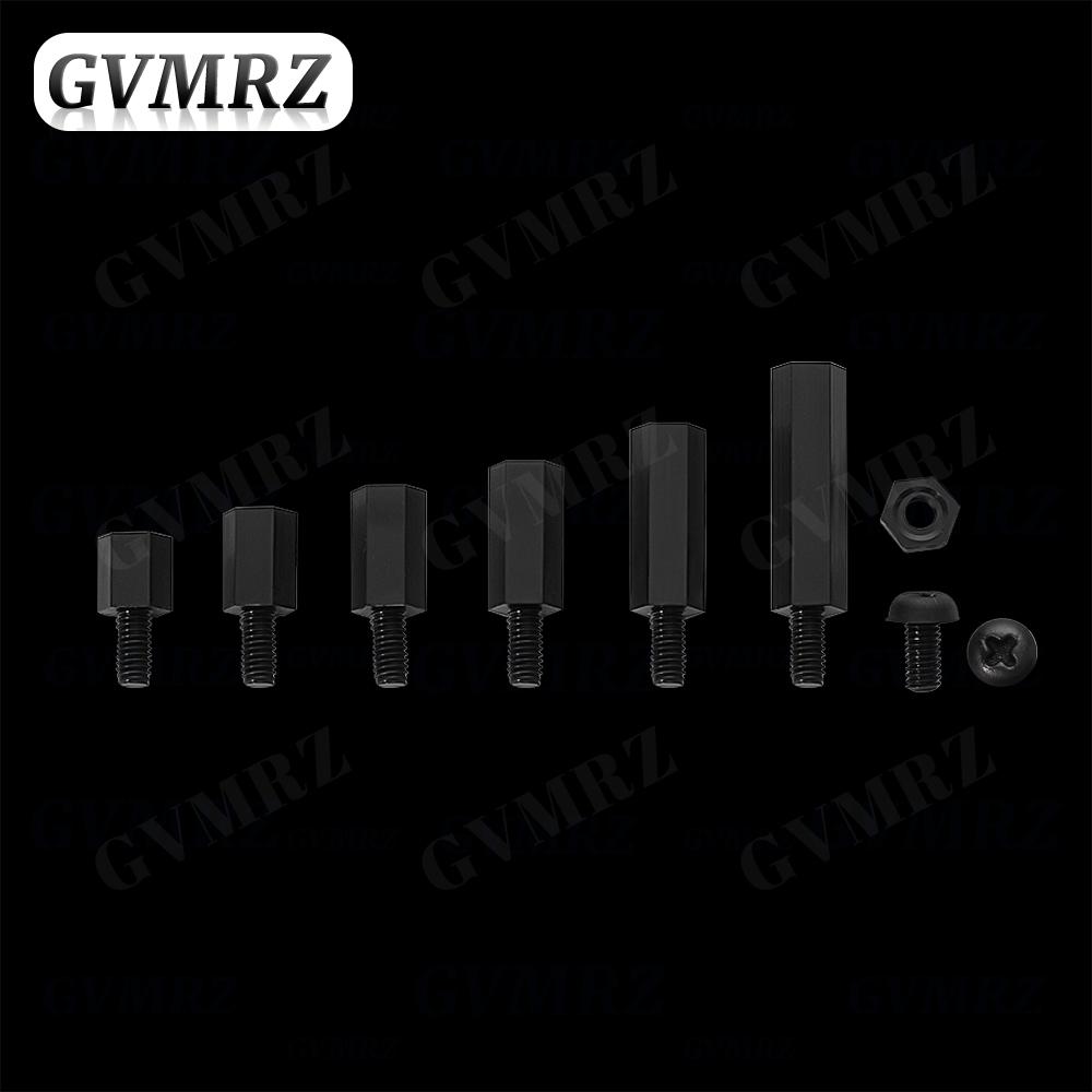 180PCS M3 Nylon Screws & Nuts Boxed Plastic Screws & Nuts Isolating Post Combination Set White / Black