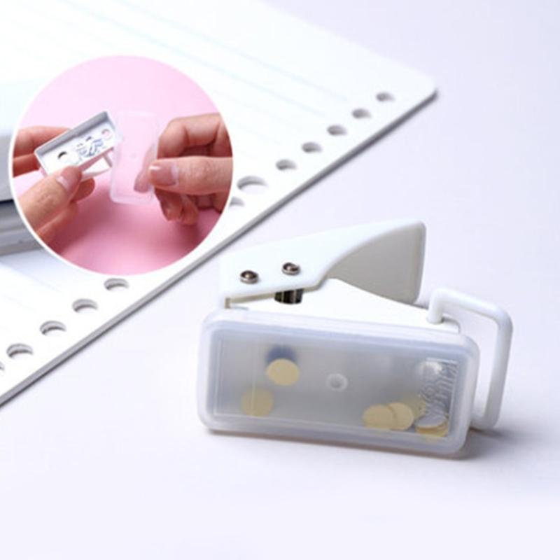 Mini Puncher Paper Capacity 8 Sheets Single Round Hole Puncher Aperture Diameter 0.24'' (6mm) for DIY Binder Paper Card