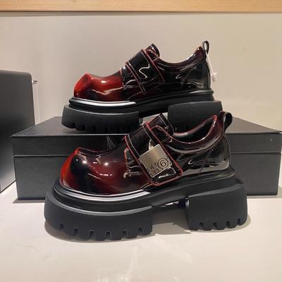 Fashion Thick Heels Loafers Women's Fashion Round Head Deep Mouth Metal Buckle Waterproof Platform Non-slip Wear-resistant Single Shoes