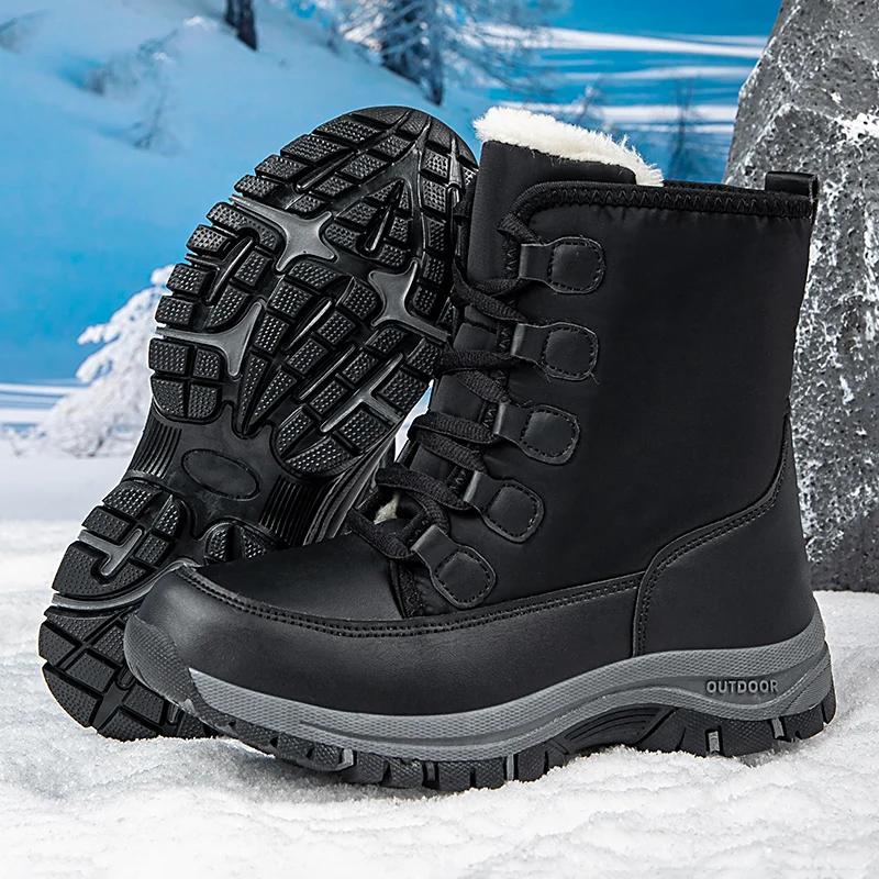 women ankle boots Lace-Ups plush warm Design Daily Winter Walking Shoes outdoor fashion men shoes Zapatos Hombre