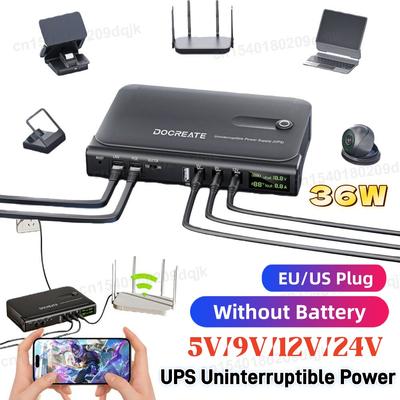 DC1036L Mini UPS Battery Backup 36W Uninterruptible Power Supply with LED Display Multi Voltage Output for Router 5/9/12/15/24V