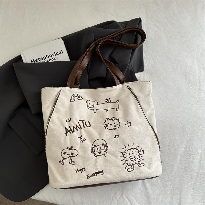 

Tote bag women s autumn and winter new large-capacity commuter cartoon printed backpack multi-functional travel backpack