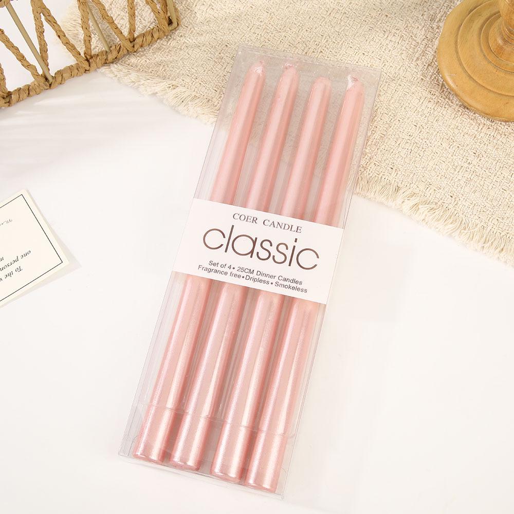 European Classic Long Stem Smokeless Taper Candle for Home & Wedding Decoration