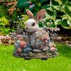 Easter Yard Sign Acrylic Bunny Garden Decor Cross Lawn Stakes Yard Art Animals Garden Stakes Walkway Outside Backyard Decor