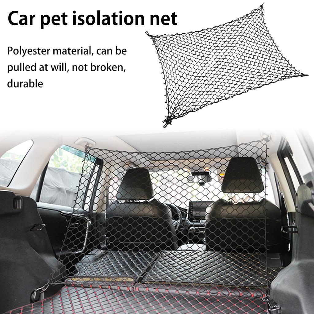 Car Dog Barrier Net with Hooks Durable Dog Car Safety Barrier Net Reusable Foldable Dog Fence Barrier for Cars SUVs Trucks Vans