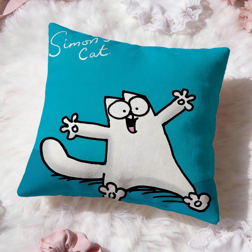 Süße Anime S-Simons Katze Kissenbezug Premium Komfort Wendbare Kissenhülle -Zwei in Einem Design für Jeden Raum & Autoinnenraum