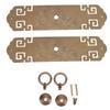 2set Chinese Brass Cabinet Handles Lucky Pattern Retro Vertical Antique Bronze Cabinet Strip Pull