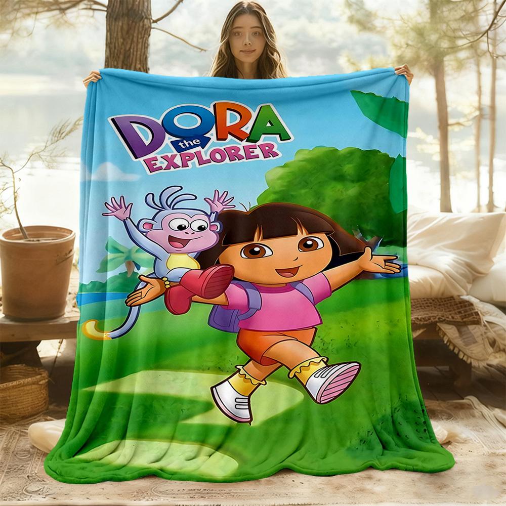 1 Stück Dora die Entdeckerin Outdoor-Decke Leichte Flanelldecke, Ganzjahresnutzung für Sofa, Bett, Reisen, Camping, Wohnzimmer, Büro, Couch090