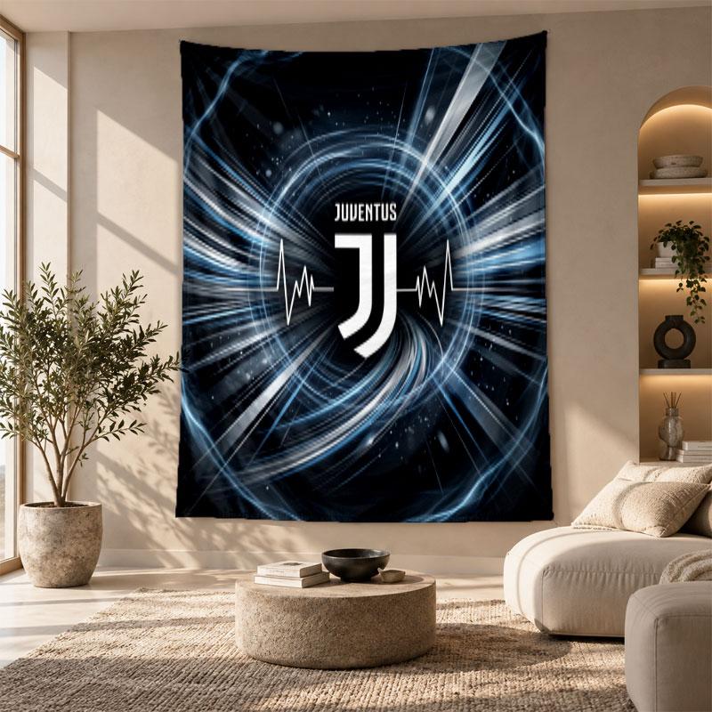 Decorative Tapestry,Juventus FC Printed Wall Art, Lightweight Wall Hanging For Bedroom Background
