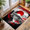 1PC Red Sun Mount Fuji Maples Pagoda Print Carpet for Living Room Bedroom Sofa Home Decor Rus Non-slip Floor Mat Luxury Gift