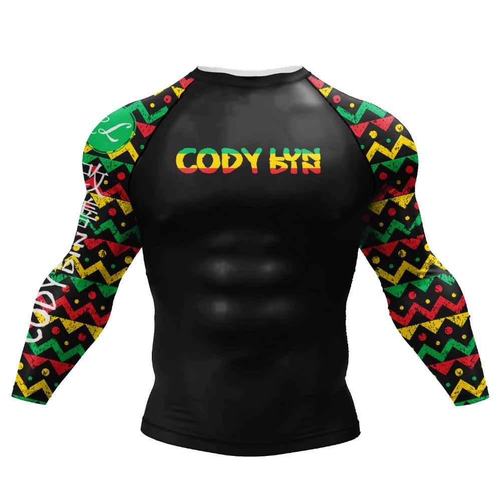 Cody Lundin Wrestling BJJ Jiu Jitsu Rash Guard For Men 3D Sublimation Tattoo Tight Long Sleeve kickBoxing Jersey
