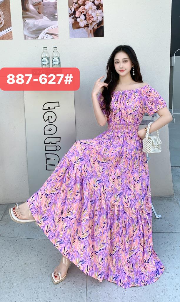 Seaside vacation beach dress cotton floral dress female shabahemi muslim