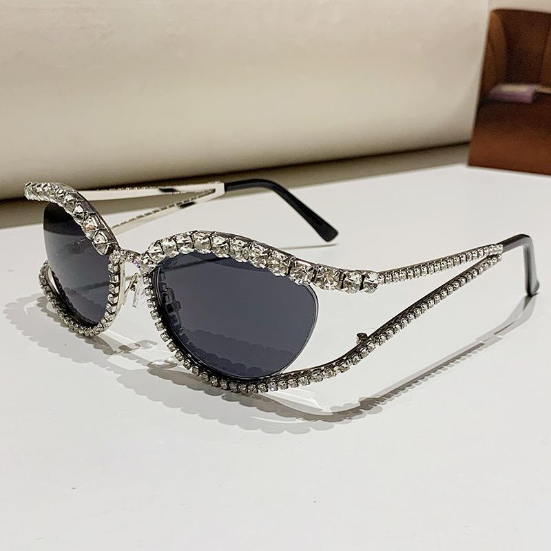 

Солнцезащитные очки Cat S Eye, женские солнцезащитные очки с бриллиантами, модные мужские персонализированные очки-солнцезащитные очки в стиле ретро