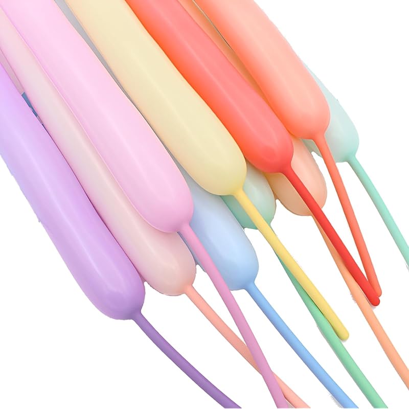 fogman Balloon Art Balloons, Pencil Balloons, Magic Balloons, Shatter-Resistant, Pack of 100 (Macaron Mix Colors)