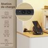 Kitchen Buffet, High, LED Lighting, Charging Station, 4 Doors, Drawer, Worktop, White