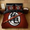 Dragon Ball Logo Pattern Bedding Quilt Set Quilt Cover Pillowcase Home Birthday Gift(1 * Duvet Cover + 2 * Pillowcase, Without Core)