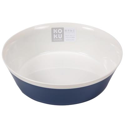 KOKUBO Round Deep Plate, Large, Iron Blue, 18cm, Dishwasher Safe, Heat Resistant, Microwave Safe, Lightweight, Unbreakable, Stylish, Cute, Simple